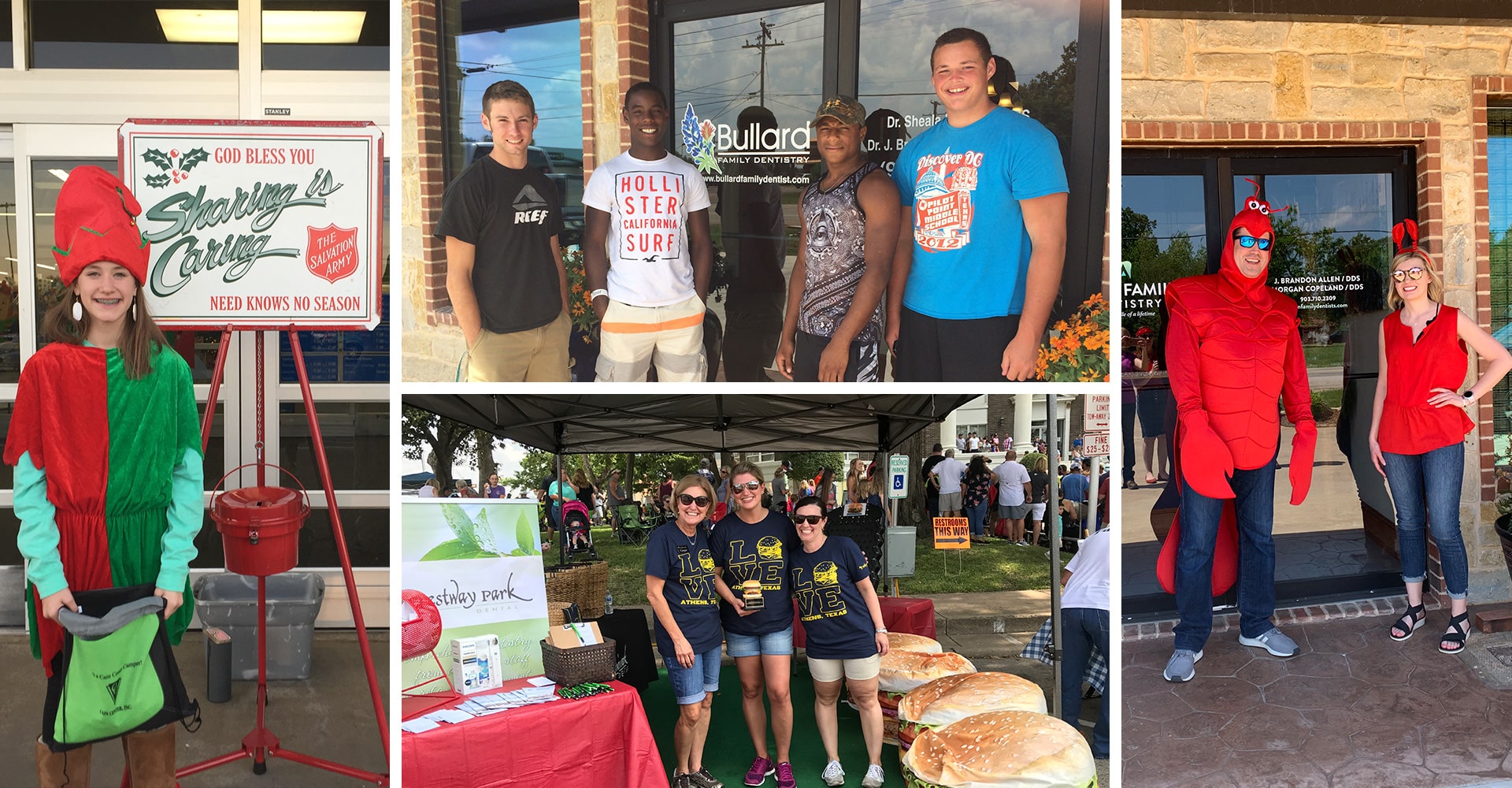 A collage of our Allen Family Dentistry team members at community events